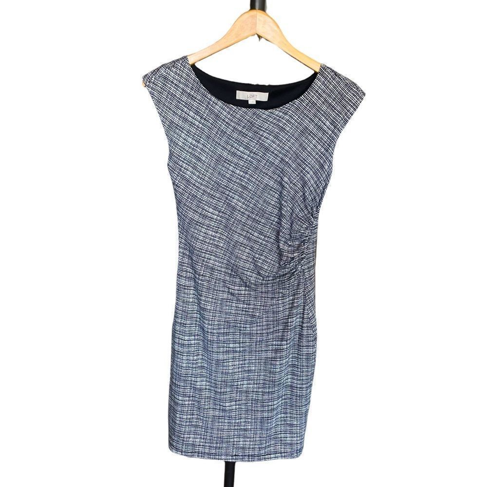 Ann Taylor LOFT black and white capped sleeve dress-Size Small